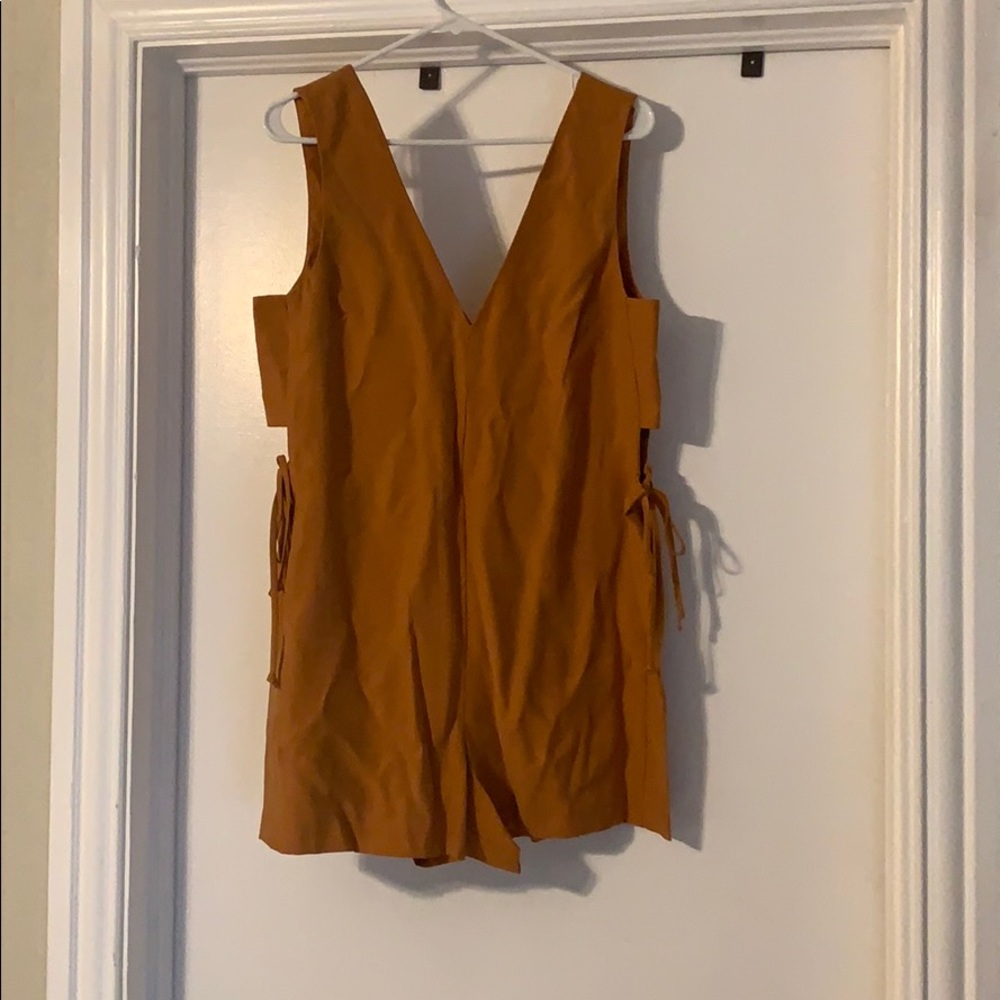 Mustard yellow, romper with side cutouts